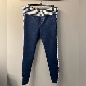 Carve Designs Navy and White Stripe Swim Leggings Size XL